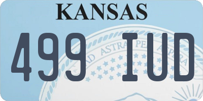 KS license plate 499IUD