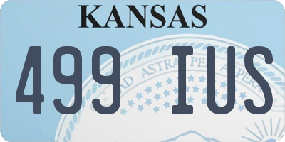 KS license plate 499IUS