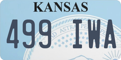KS license plate 499IWA
