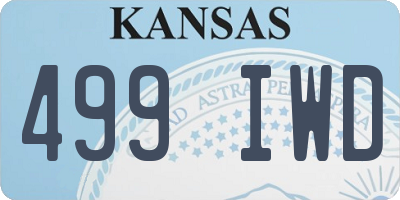 KS license plate 499IWD