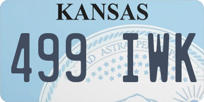 KS license plate 499IWK