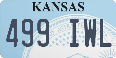 KS license plate 499IWL