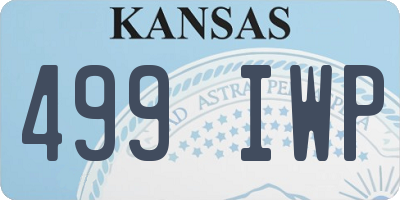 KS license plate 499IWP