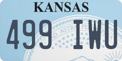 KS license plate 499IWU