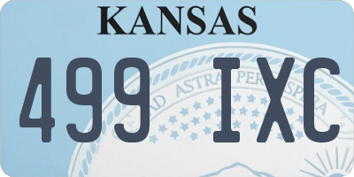 KS license plate 499IXC