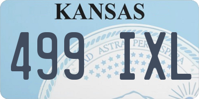 KS license plate 499IXL