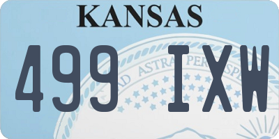 KS license plate 499IXW