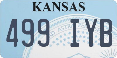 KS license plate 499IYB