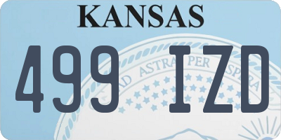 KS license plate 499IZD