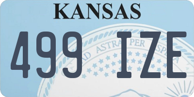 KS license plate 499IZE