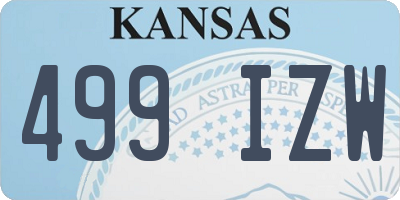 KS license plate 499IZW