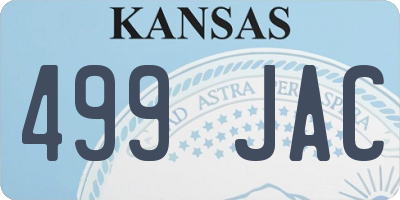 KS license plate 499JAC
