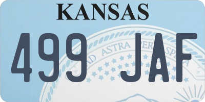 KS license plate 499JAF
