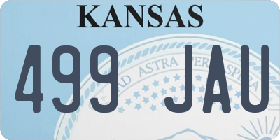 KS license plate 499JAU