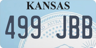 KS license plate 499JBB