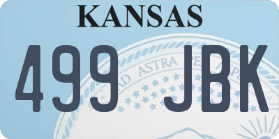 KS license plate 499JBK