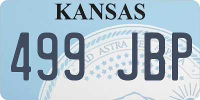 KS license plate 499JBP