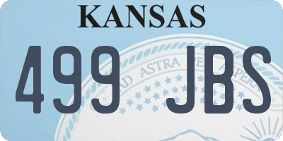 KS license plate 499JBS