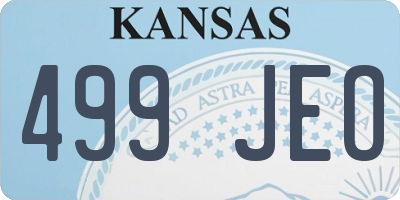 KS license plate 499JEO