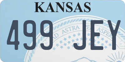 KS license plate 499JEY