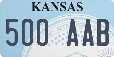 KS license plate 500AAB