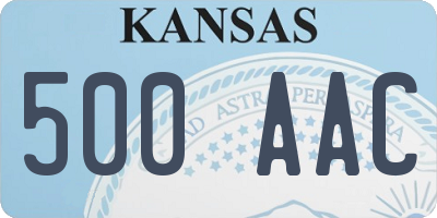 KS license plate 500AAC