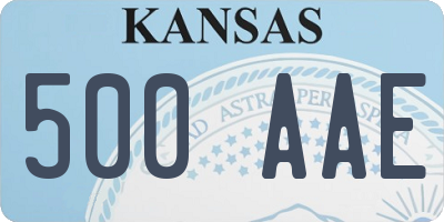 KS license plate 500AAE