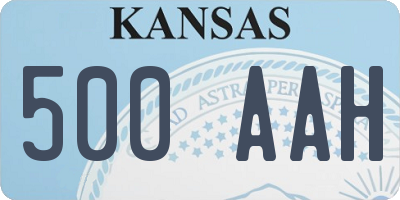 KS license plate 500AAH