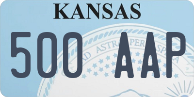 KS license plate 500AAP