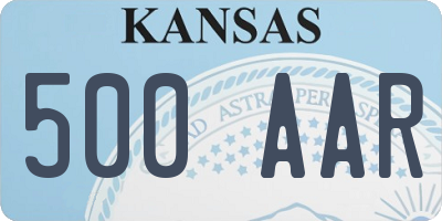 KS license plate 500AAR