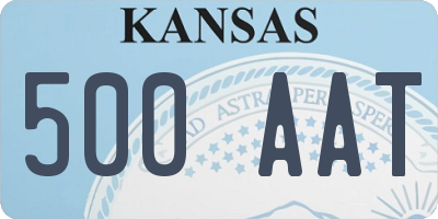 KS license plate 500AAT