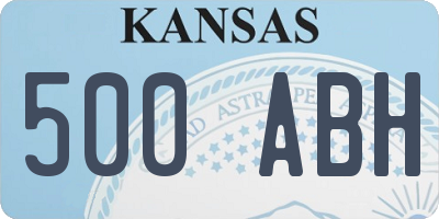 KS license plate 500ABH
