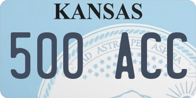 KS license plate 500ACC