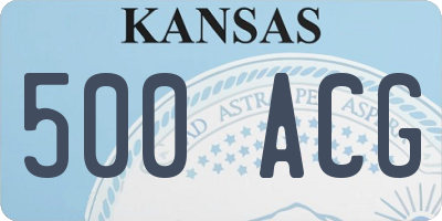 KS license plate 500ACG