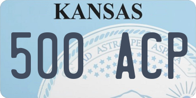 KS license plate 500ACP