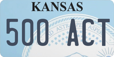 KS license plate 500ACT