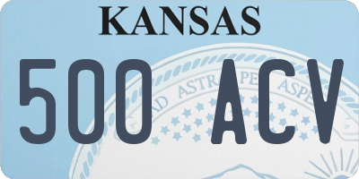 KS license plate 500ACV