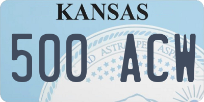 KS license plate 500ACW