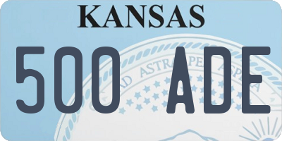 KS license plate 500ADE