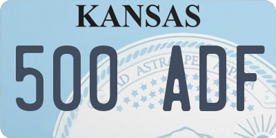 KS license plate 500ADF