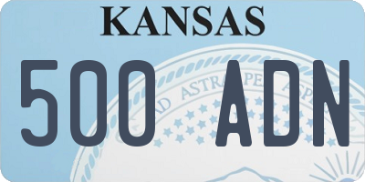 KS license plate 500ADN