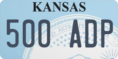 KS license plate 500ADP