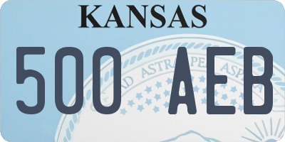 KS license plate 500AEB