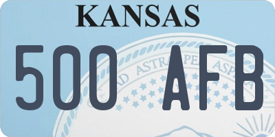 KS license plate 500AFB