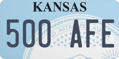 KS license plate 500AFE