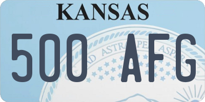 KS license plate 500AFG