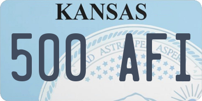 KS license plate 500AFI