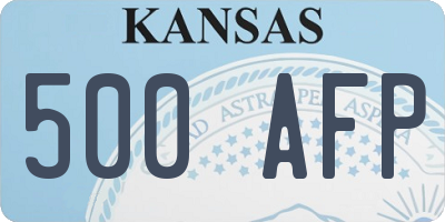KS license plate 500AFP