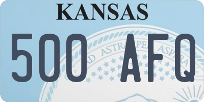KS license plate 500AFQ
