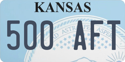 KS license plate 500AFT